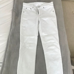 Rag & Bone High Rise Skinny White Jeans.